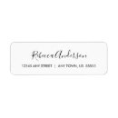 Search for elegant black and white return address labels Typography