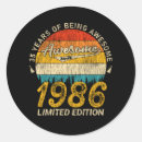 Search for made in 1986 stickers Birthday