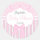 Search for pink damask baby shower stickers For her