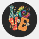 Search for love and peace stickers Groovy