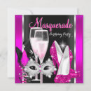 Search for pink and black masquerade party invitations Mask