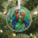 Search for parrot christmas tree decorations Stained glass