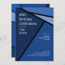 Search for blue 40th birthday invitations Abstract