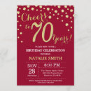Search for red and gold birthday invitations Adult birthday party