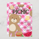Search for teddy bear picnic invitations Gingham