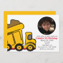 Search for construction truck birthday invitations Dirt