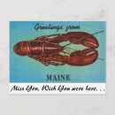Search for greetings from maine postcards Lobster