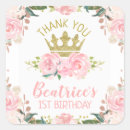 Search for birthday princess stickers Pink and gold