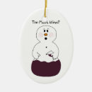 Search for funny wine christmas tree decorations Snowman