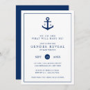 Search for blue navy gender reveal invitations Elegant