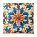 Search for orange and blue tiles Floral
