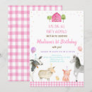 Search for girl farm birthday invitations Farm animal party