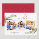 Search for joy to the world photo christmas cards Watercolor