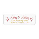 Search for wedding hearts return address labels Red