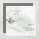 Search for olive green gold wedding invitations Eucalyptus