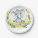 Search for elephant baby shower plates Yellow