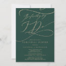 Search for green rehearsal dinner invitations Emerald green and gold