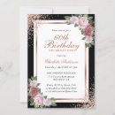 Search for floral 60th birthday invitations Rose gold