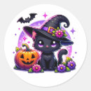 Search for black cat and pumpkin stickers Bat