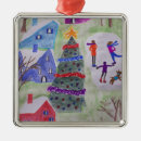 Search for winter scene christmas tree decorations Watercolor