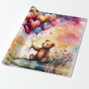 Search for watercolor hearts wrapping paper Teddy bear