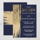 Search for brushstroke invitations Navy blue