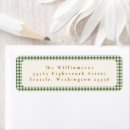 Search for green plaid return address labels Vintage