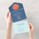 Search for blue and coral wedding invitations Modern