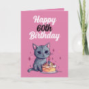Search for 60th cat birthday cards Sixtieth