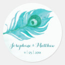 Search for peacock wedding stickers Feather