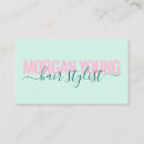 Search for mint business cards Hair stylist