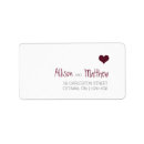 Search for deep red return address labels Simple