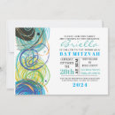 Search for modern art bar bat mitzvah invitations Watercolor