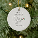 Search for peace love joy christmas tree decorations Snow