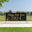 Search for happy new year banners Black gold