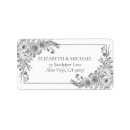 Search for black floral return address labels Vintage