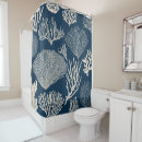 Search for navy blue and coral shower curtains Underwater