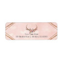 Search for deer antler return address labels Rustic