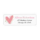 Search for pink heart return address labels Birthday