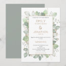 Search for green leaves border wedding invitations Botanical