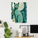 Search for abstract cat posters Green