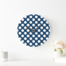 Search for polka dot clocks Navy blue polka dots