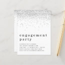 Search for silver engagement party invitations Black and white