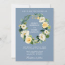 Search for floral wreath wedding invitations Dusty blue