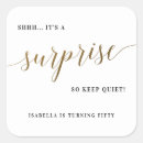 Search for surprise birthday stickers Black and gold