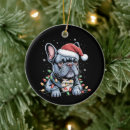 Search for frenchie christmas tree decorations Santa