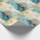 Search for vintage map wrapping paper Ocean