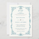 Search for blue floral border invitations Traditional
