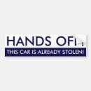 Search for hands off bumper stickers Funny