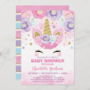 Search for magical unicorn baby shower invitations Watercolor floral